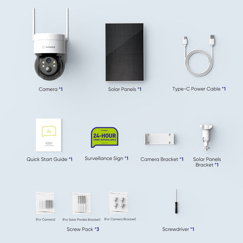 Certified Refurbished, 2K 4MP Wireless Pan & Tilt IP Camera, Battery/Solar Powered, Color Night Vision, Two-Way Audio, Compatible with Alexa, PIR Human Detection