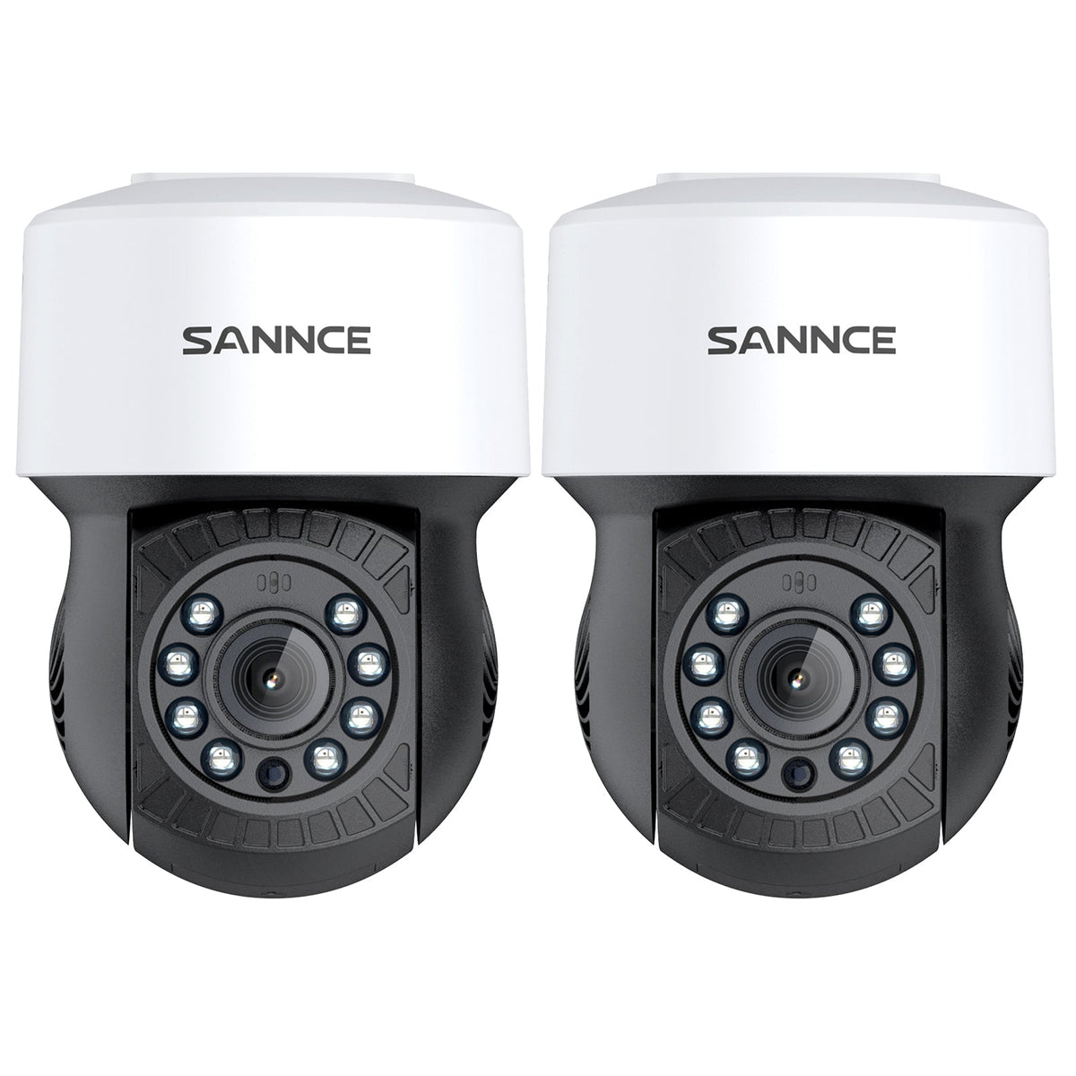 certyfikowany produkt odnowiony Zestaw 2 sztuk, Kamera bezpieczeństwa PT 1080P z panoramicznym obrotem 350° i pochyleniem 90°, widzenie nocne do 30 m, detekcja ruchu, wodoodporna