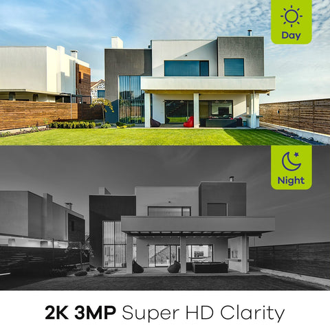 3MP 10-Channel Wireless Security Camera System,  8MP NVR, 3MP IP Camera, Audio Recording, IP66 Waterproof, Smart AI Human Detection, Work With Alexa