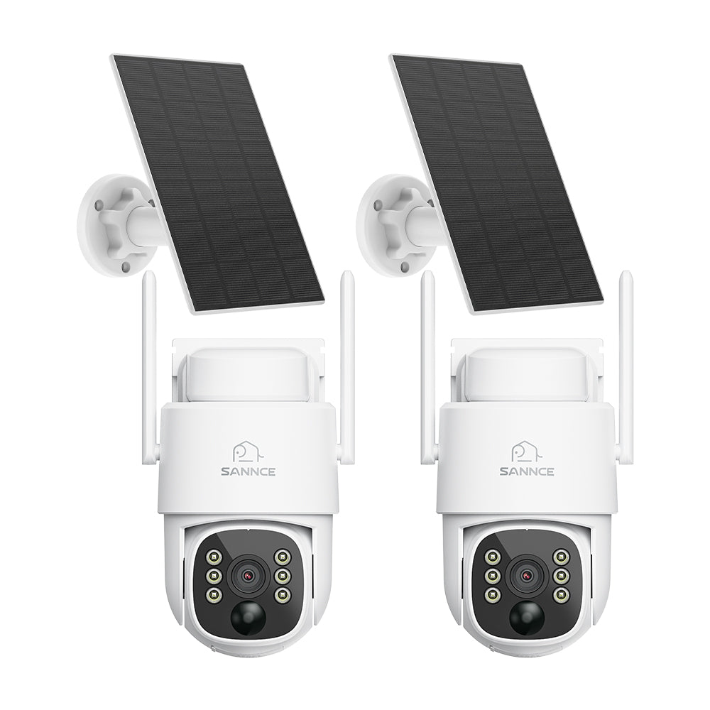 2 SZT. Bezprzewodowa zewnętrzna kamera bezpieczeństwa 4MP z baterią,podwójne pasmo WiFi 2,4/5,8 GHz Pro, detekcja ludzi AI, dwukierunkowy dźwięk, zasilanie bateryjne i solarne, obrót 270° i pochylenie 90°, kompatybilny z Alexa