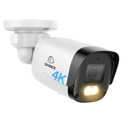 FX800 – 2 sztuki Kamera bezpieczeństwa PoE 4K z audio, gniazdem kart SD, wykrywaniem AI, szerszym kątem widzenia, podwójnym światłem i kolorowym widzeniem nocnym, IP67