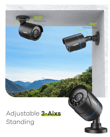 1080p Wired Security Camera, 4-in-1 for AHD/TVI/CVI/CVBS, IP66 Weatherproof Analog Surveillance Video Add–On Camera for Indoor and Outdoor Use, 100 ft Clear Night Vision