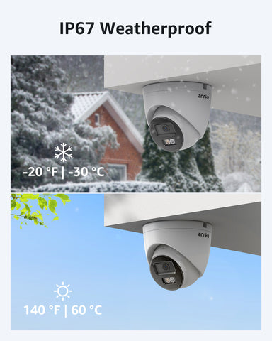 ANNKE H1200 - Zestaw do Monitoringu PoE 4 Kamery 4K 12MP z 8-Kanałowy Rejestratorem NVR z HDD 2 TB, Noktowizja Pelny Kolor & EXIR, Wykrywanie Ludzi i Pojazdów, H.265+, Wbudowany Mikrofon, IP67