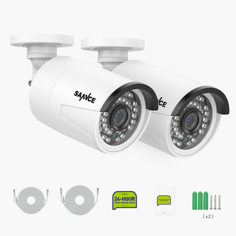 3MP Full HD PoE IP Bullet Security Camera w/ Audio Recording for SANNCE NVR N98PBD/N96PBK(Pack of 2)