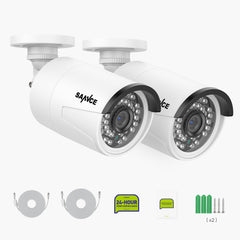 3MP Full HD PoE IP Bullet Security Camera w/ Audio Recording for SANNCE NVR N98PBD/N96PBK(Pack of 2)