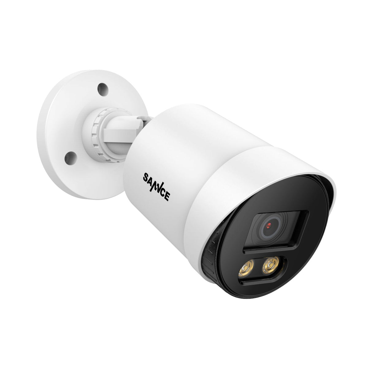 SANNCE Full Color Night Vision 1080P TVI Bullet Wired Security Camera, 2 Warm Lights, IP66 Weatherproof for Indoor Outdoor, 100ft Clear Full Color Night Vision, No Power Supply