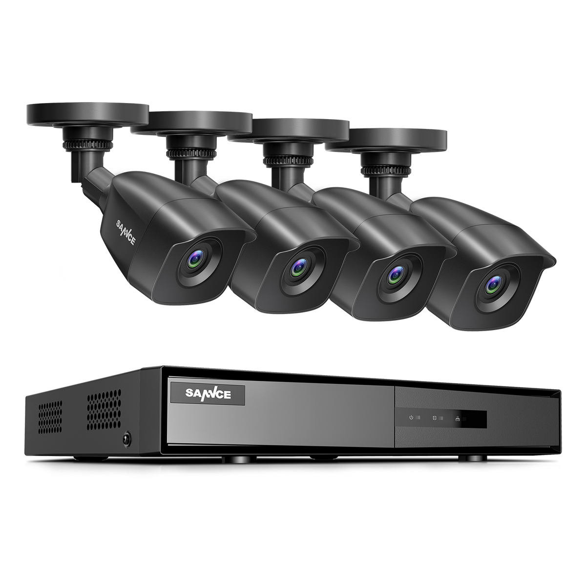 1080p HD 5-in-1 DVR Security System with 4 100ft Night Vision Cameras, Smart Motion, Remote Access, Smart Playback, IP66 Waterproof