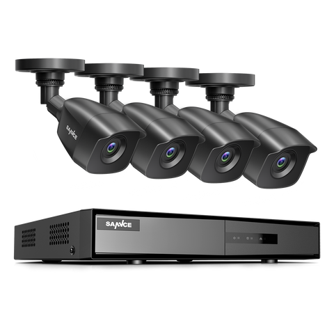 1080p HD 5-in-1 DVR Security System with 4 100ft Night Vision Cameras, Smart Motion, Remote Access, Smart Playback, IP66 Waterproof