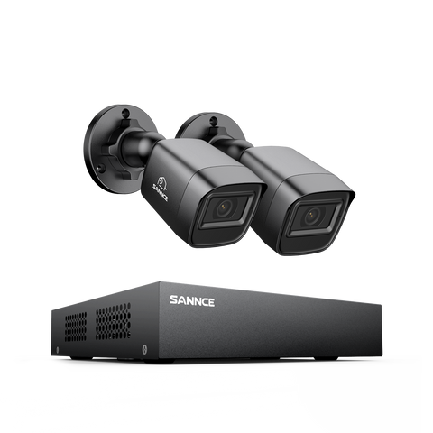 5MP 8-Channel Wired Security DVR System with 2pcs 2MP Outdoor Bullet CCTV Cameras, Smart Human / Vehicle / Motion Detection