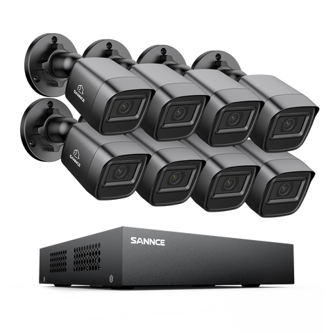 5MP 8-Channel Wired Security DVR System with 8pcs 2MP Outdoor Bullet CCTV Cameras, Smart Human / Vehicle / Motion Detection