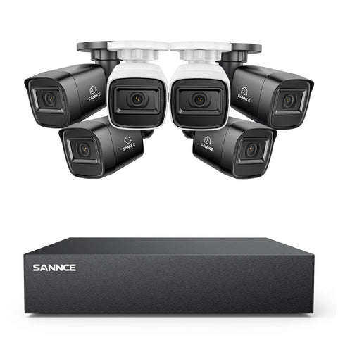 5MP 8-Channel Wired Security DVR System with 6pcs 2MP Outdoor Bullet CCTV Cameras, Smart Human / Vehicle / Motion Detection