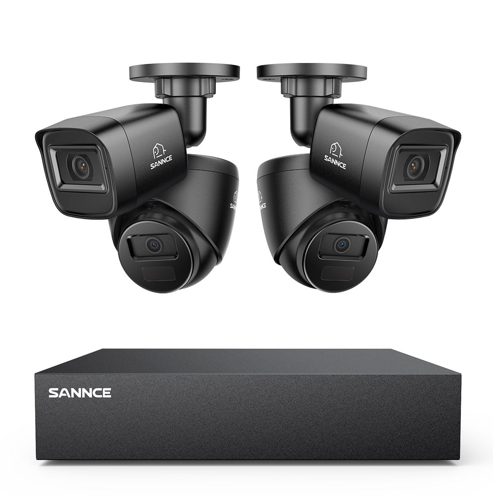 8 Channel 5MP Wired Security Camera System - Hybrid DVR, 4pcs 2MP Cameras, Outdoor & Indoor, Smart Motion Detection, Remote Access