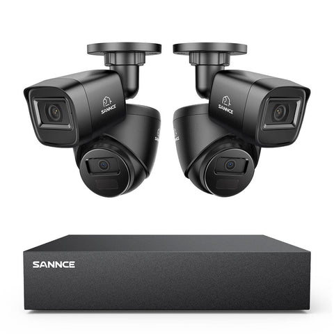 8 Channel 5MP Wired Security Camera System - Hybrid DVR, 4pcs 2MP Cameras, Outdoor & Indoor, Smart Motion Detection, Remote Access