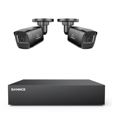 5MP 8-Channel Wired Security DVR System with 2pcs 2MP Outdoor Bullet CCTV Cameras, Smart Human / Vehicle / Motion Detection