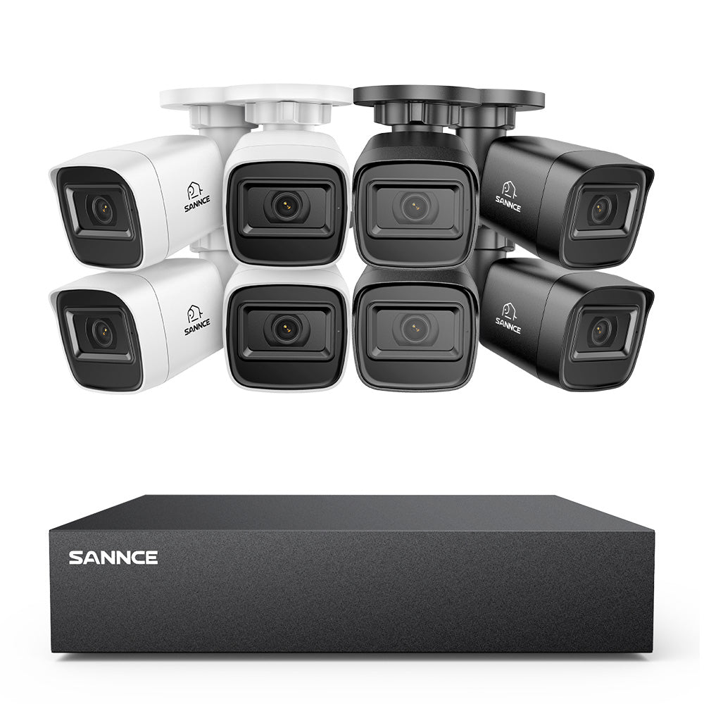 5MP 8-Channel Wired Security DVR System with 8pcs 2MP Outdoor Bullet CCTV Cameras, Smart Human / Vehicle / Motion Detection