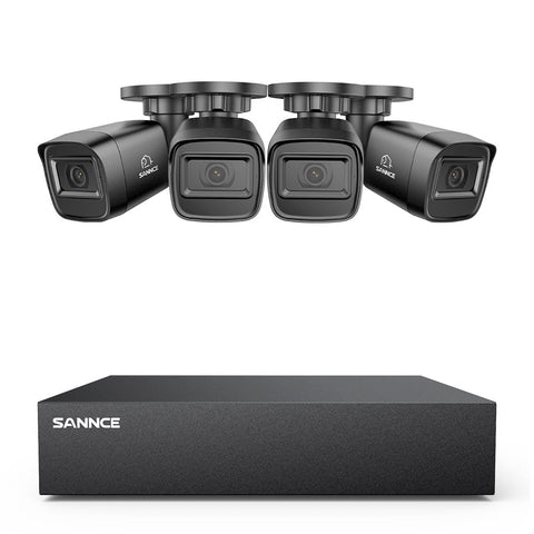 8 Channel 5MP Wired Security Camera System - Hybrid DVR, 4pcs 2MP Bullet Cameras, Outdoor & Indoor, Smart Motion Detection, Remote Access