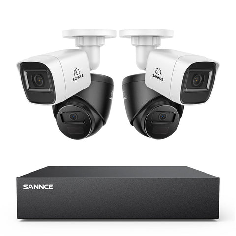 8 Channel 5MP Wired Security Camera System - Hybrid DVR, 4pcs 2MP Cameras, Outdoor & Indoor, Smart Motion Detection, Remote Access