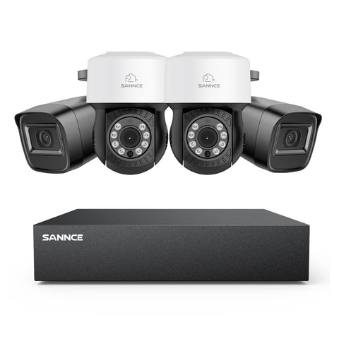 5MP 8 Channel PT Security Camera System - Hybrid 5-in-1 DVR, Pan & Tilt CCTV Camera, 100 ft Night Vision, Motion Detection, Outdoor, Waterproof
