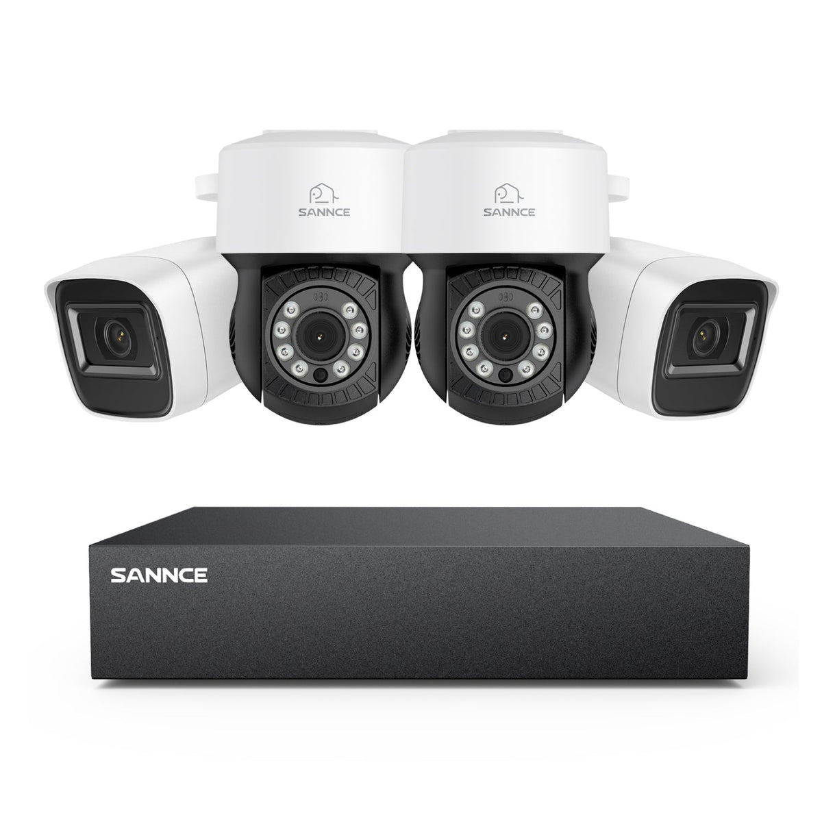5MP 8 Channel PT Security Camera System - Hybrid 5-in-1 DVR, Pan & Tilt CCTV Camera, 100 ft Night Vision, Motion Detection, Outdoor, Waterproof