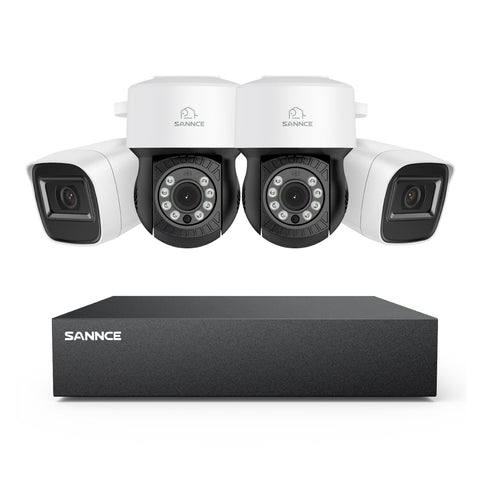 5MP 8 Channel PT Security Camera System - Hybrid 5-in-1 DVR, Pan & Tilt CCTV Camera, 100 ft Night Vision, Motion Detection, Outdoor, Waterproof