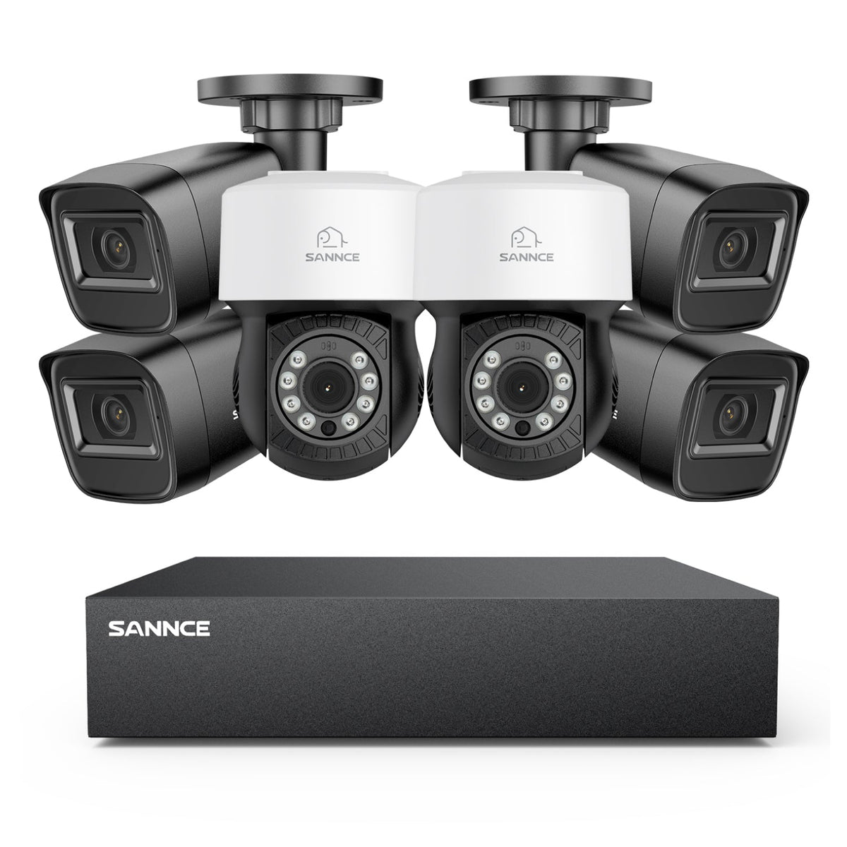 5MP 8 Channel PT Security Camera System - Hybrid 5-in-1 DVR, Pan & Tilt CCTV Camera, 100 ft Night Vision, Motion Detection, Outdoor, Waterproof