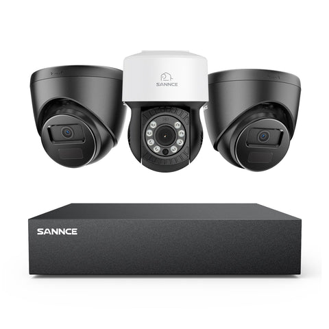 5MP 8 Channel PT Security Camera System - Hybrid 5-in-1 DVR, Pan & Tilt CCTV Camera, 100 ft Night Vision, Motion Detection, Outdoor, Waterproof