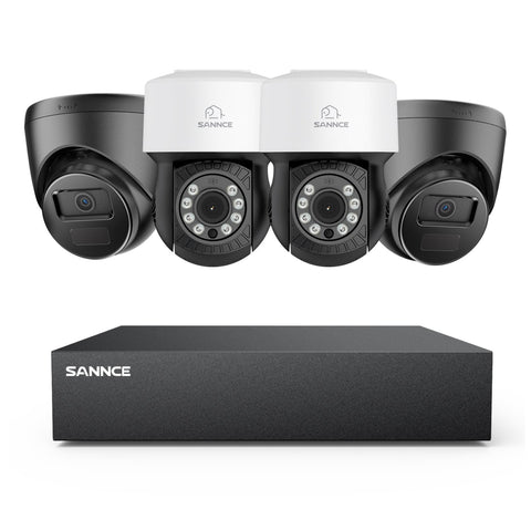 5MP 8 Channel PT Security Camera System - Hybrid 5-in-1 DVR, Pan & Tilt CCTV Camera, 100 ft Night Vision, Motion Detection, Outdoor, Waterproof