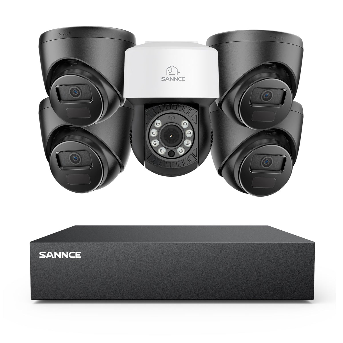 5MP 8 Channel PT Security Camera System - Hybrid 5-in-1 DVR, Pan & Tilt CCTV Camera, 100 ft Night Vision, Motion Detection, Outdoor, Waterproof