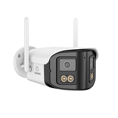 DQ400P – Zewnętrzna kamera PoE & WiFi 4MP z podwójnym obiektywem, 170° szeroki kąt, kolorowe widzenie nocne, dwukierunkowe audio, Alexa