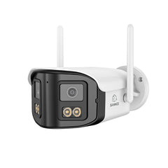 DQ400P – Zewnętrzna kamera PoE & WiFi 4MP z podwójnym obiektywem, 170° szeroki kąt, kolorowe widzenie nocne, dwukierunkowe audio, Alexa