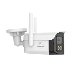 DQ400P – Zewnętrzna kamera PoE & WiFi 4MP z podwójnym obiektywem, 170° szeroki kąt, kolorowe widzenie nocne, dwukierunkowe audio, Alexa