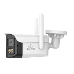 DQ400P – Zewnętrzna kamera PoE & WiFi 4MP z podwójnym obiektywem, 170° szeroki kąt, kolorowe widzenie nocne, dwukierunkowe audio, Alexa