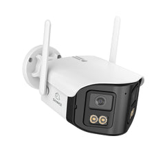 DQ400P – Zewnętrzna kamera PoE & WiFi 4MP z podwójnym obiektywem, 170° szeroki kąt, kolorowe widzenie nocne, dwukierunkowe audio, Alexa