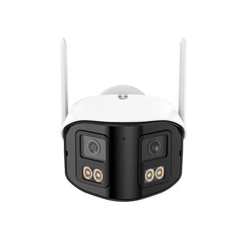 DQ400P – Zewnętrzna kamera PoE & WiFi 4MP z podwójnym obiektywem, 170° szeroki kąt, kolorowe widzenie nocne, dwukierunkowe audio, Alexa