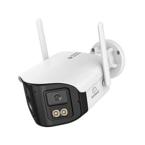 FDQ400 System kamer bezpieczeństwa PoE 4K 10-kanałowy z podwójnym obiektywem, rejestrator NVR 8 MP + 4 kamery IP 4 MP Wi-Fi + PoE, ultraszeroki kąt 170°, pełnokolorowe widzenie nocne przy bardzo słabym oświetleniu, dwukierunkowy dźwięk, detekcja osób AI