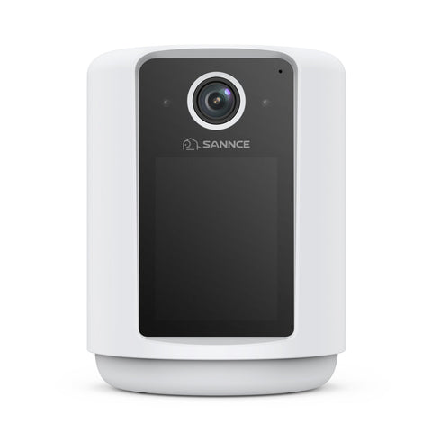 SANNCE Bezprzewodowa Kamera IP 2K na Baterię z Ekranem 2,4”, Nocne Światło, Połączenie Jednym Kliknięciem, Audio 2-Way, Monitor WiFi do Domu i Zwierząt, Detekcja AI