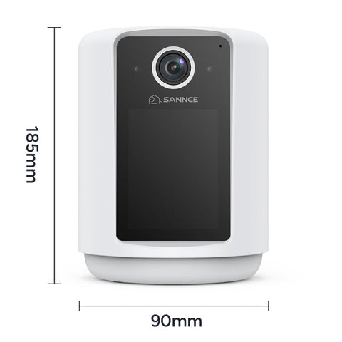 SANNCE Bezprzewodowa Kamera IP 2K na Baterię z Ekranem 2,4”, Nocne Światło, Połączenie Jednym Kliknięciem, Audio 2-Way, Monitor WiFi do Domu i Zwierząt, Detekcja AI