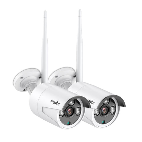 3MP Wireless Security Camera, 2Pcs WiFi IP Cameras for SANNCE N48WHE/N98WHE/N44WEF, AI Human Detection, Work with Alexa, 100ft Night Vision, Remote Access & Smart Motion Alerts