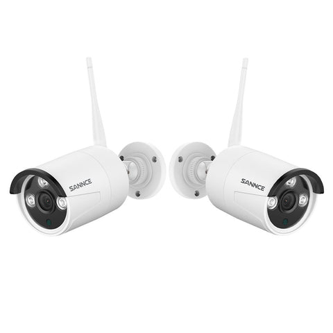 5MP Wireless Security Camera, 2Pcs WiFi IP Cameras for SANNCE N48WHE/N98WHE/N44WEF/N98WHG NVR, AI Human Detection, Work with Alexa, 100ft Night Vision, Remote Access & Smart Motion Alerts