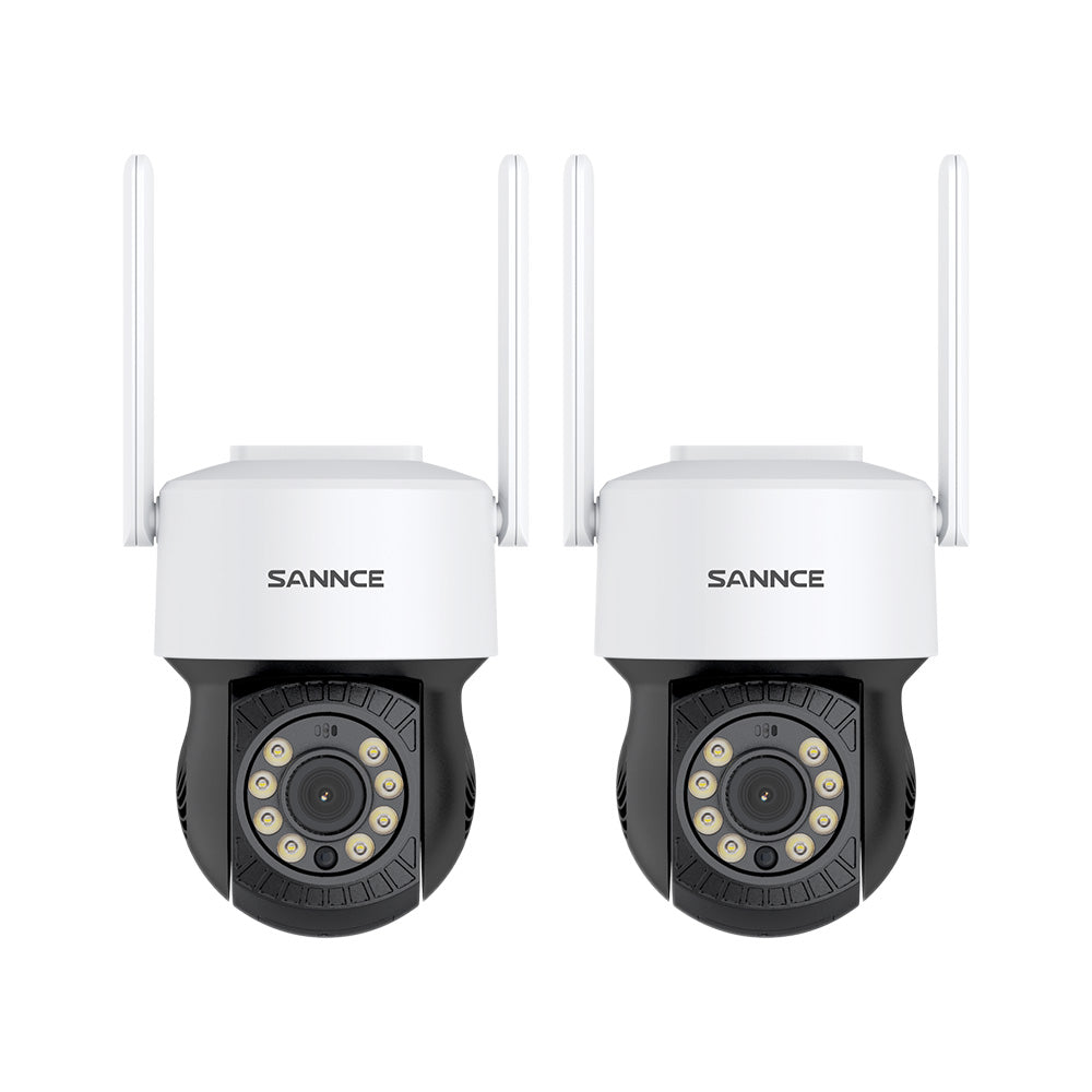 5MP Wireless PT Security Camera, Pan & Tilt, 2Pcs WiFi IP Cameras for SANNCE N48WHE/N98WHE NVR, AI Human Detection, Work with Alexa, 100ft Night Vision, Remote Access & Smart Motion Alerts