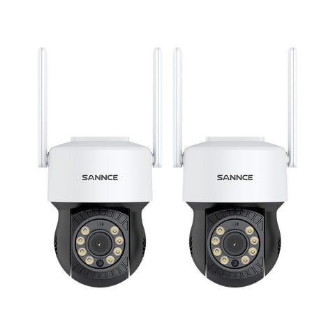 5MP Wireless PT Security Camera, Pan & Tilt, 2Pcs WiFi IP Cameras for SANNCE N48WHE/N98WHE NVR, AI Human Detection, Work with Alexa, 100ft Night Vision, Remote Access & Smart Motion Alerts
