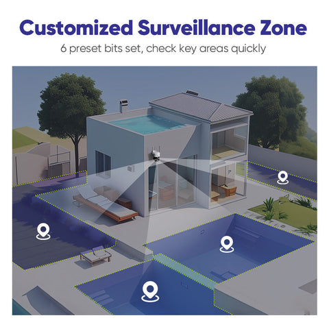 10 Channel Wireless PT Security Camera System, 5MP NVR w/ 10.1'' LCD Monitor, Pan & Tilt IP Cameras AI Human Detection, Remote Access, Smart Motion Alerts, Work with Alexa