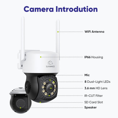 10 Channel Wireless PT Security Camera System, 5MP NVR w/ 10.1'' LCD Monitor, Pan & Tilt IP Cameras AI Human Detection, Remote Access, Smart Motion Alerts, Work with Alexa