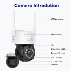 10 Channel Wireless PT Security Camera System, 5MP NVR w/ 10.1'' LCD Monitor, Pan & Tilt IP Cameras AI Human Detection, Remote Access, Smart Motion Alerts, Work with Alexa