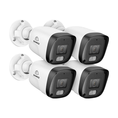 4PCS 5MP Full HD PoE IP Security Camera, Night Vision, Advanced Detection, IP67 Waterproof