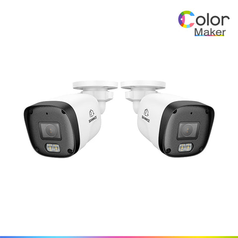NCE300 - 2PCS 3MP Ultra HD PoE Bullet Cameras with F1.0 Full-Color Night Vision, 1/10000 Lux Low-Light Clarity & Two-Way Audio