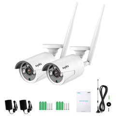10 Channel Wireless Security Camera System, 5MP NVR w/ 10.1'' LCD Monitor, 2 pcs IP Cameras AI Human Detection, Remote Access & Smart Motion Alerts, Work with Alexa