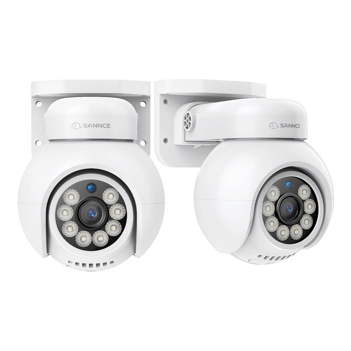 Zestaw 2× Kamera IP PoE 4K UHD Zewnętrzna Obrotowa (Pan & Tilt), AI Detekcja Pojazdów, Dwukierunkowe Audio, microSD do 256 GB, ONVIF, do NVR SANNCE N98PBD / N96PBK