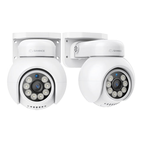 Zestaw 2× Kamera IP PoE 4K UHD Zewnętrzna Obrotowa (Pan & Tilt), AI Detekcja Pojazdów, Dwukierunkowe Audio, microSD do 256 GB, ONVIF, do NVR SANNCE N98PBD / N96PBK