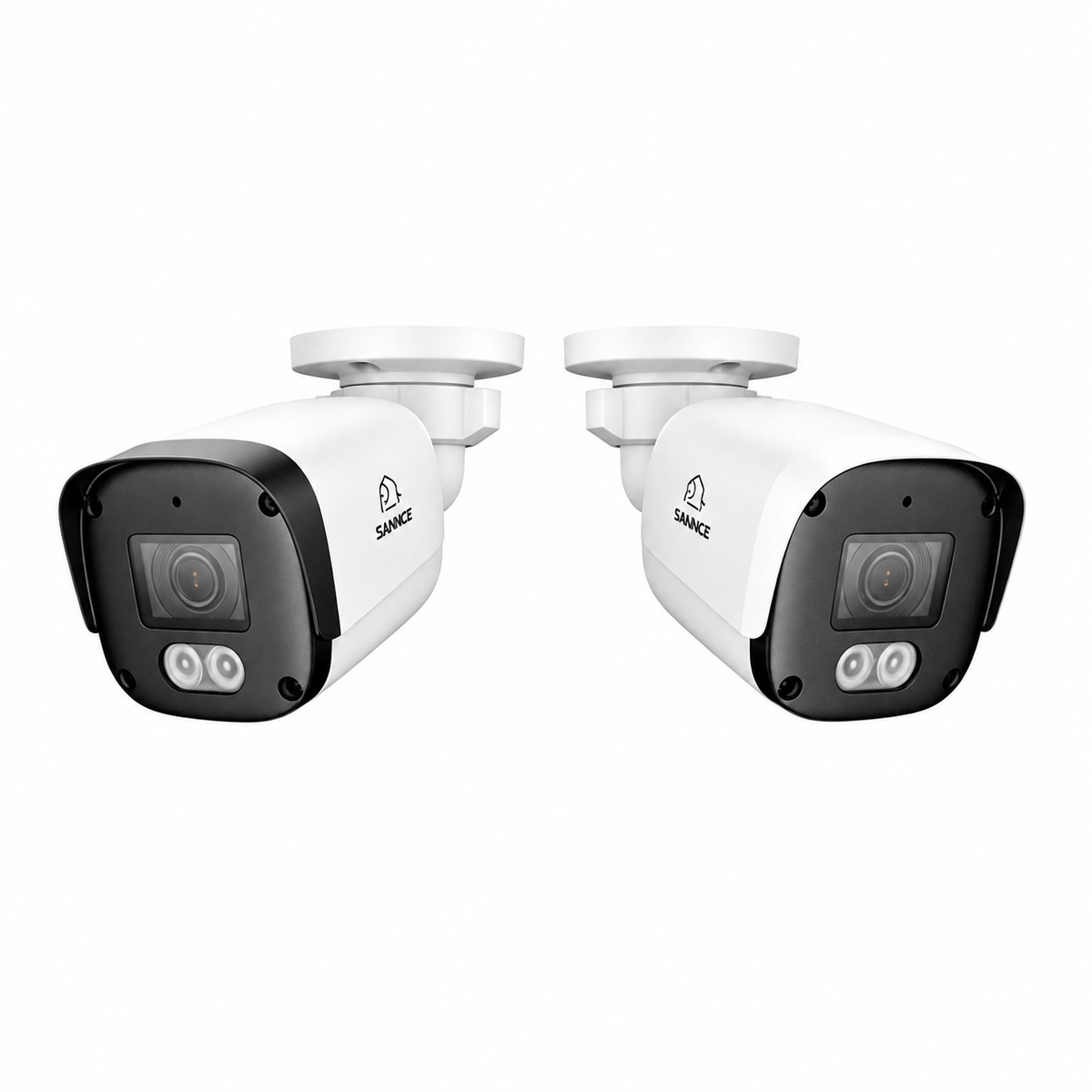 FX800 – 2 sztuki Kamera bezpieczeństwa PoE 4K z audio, gniazdem kart SD, wykrywaniem AI, szerszym kątem widzenia, podwójnym światłem i kolorowym widzeniem nocnym, IP67